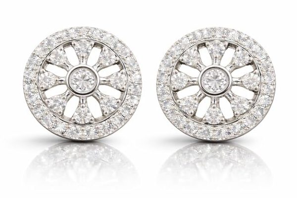Luxury Crystal Floral Stud Earrings for Women & Girls | Rose Gold/White Finish | Lightweight Elegant Daily Wear & Party Jewelry | Sparkling Stone Designer Earrings