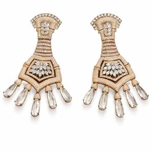 Luxury Diamond-Studded Chandelier Earrings for Women | Elegant Long Dangle Earrings with Crystal Drops | Wedding, Party & Bridal Jewelry | Premium Designer Statement Earrings