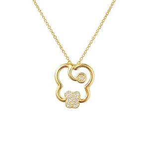 Gold Clover Pendant Necklace for Women | Elegant Crystal & Mother of Pearl Design | Lightweight Daily Wear Jewelry | Skin Friendly Chain | Gift for Girls, Wife, Birthday & Anniversary
