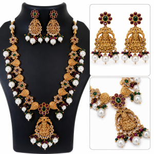 Royal Lakshmi Pearl Necklace Set
