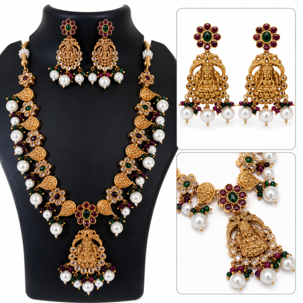 Royal Lakshmi Pearl Necklace Set