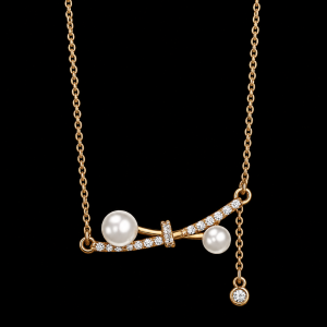 Elegant Pearl and Diamond Accent Gold Pendant